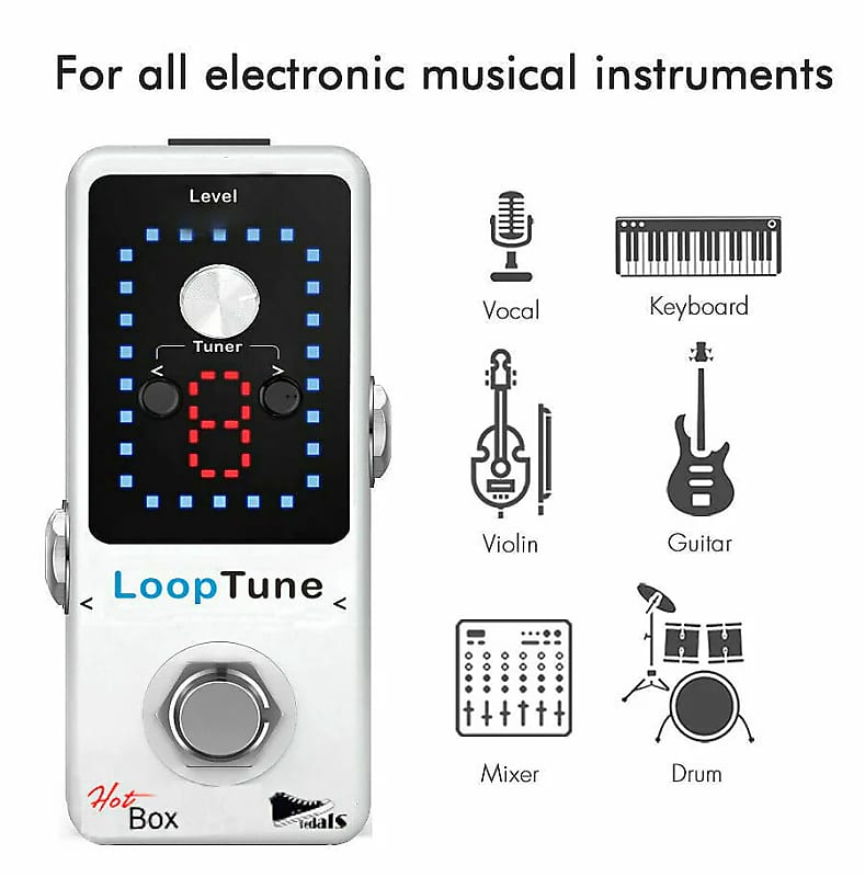 Hot Box Loop Tune Looper/Tuner Pro Pedal + Cube Tune Foot