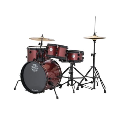 Ludwig LC178X025 Pocket Kit by Questlove, 4pc Full Kit w/ Hardware & Cymbals, 16, 10, 13, 12s - Wine Red Sparkle image 5