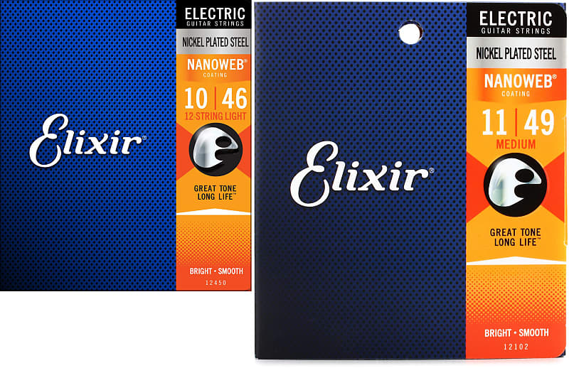 Elixir Strings 12450 Nanoweb Electric Guitar Strings - | Reverb