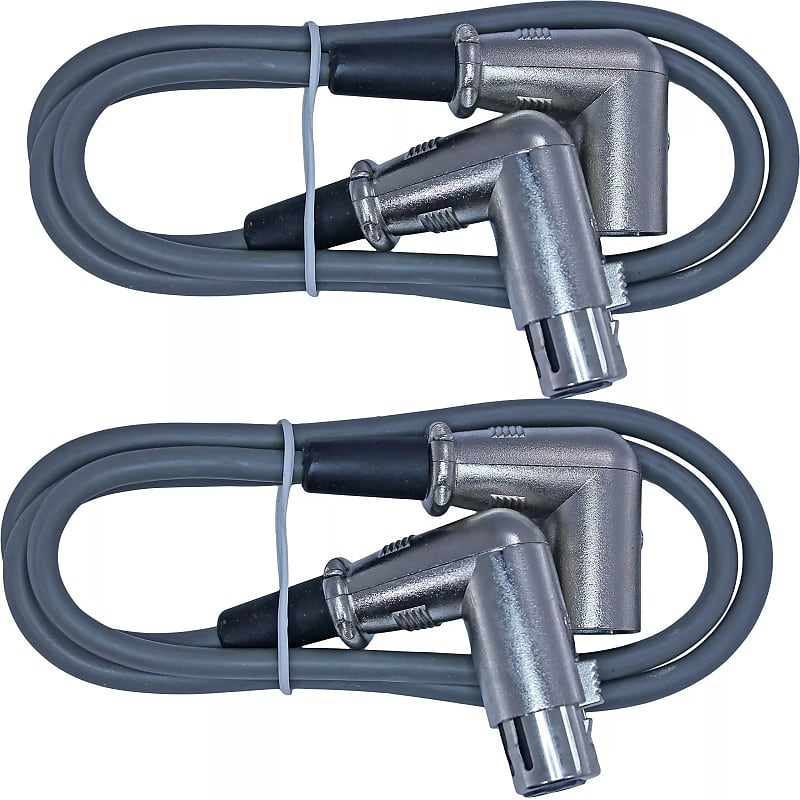 2Pack 90Degree Right Angle Low Profile Mic Microphone 3Pin Xlr Audio Patch Cable image 1