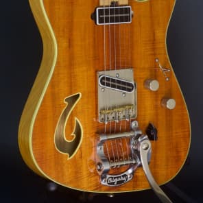 Asher T Deluxe Master Series Bound Flame Hawaiian Koa with Bigsby 2011 Nitro Amber Gloss image 2