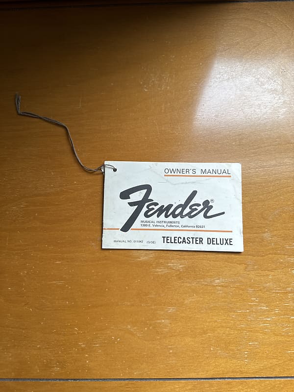 Fender Telecaster Deluxe Hang Tag Warranty Card Vintage 1970’s image 1