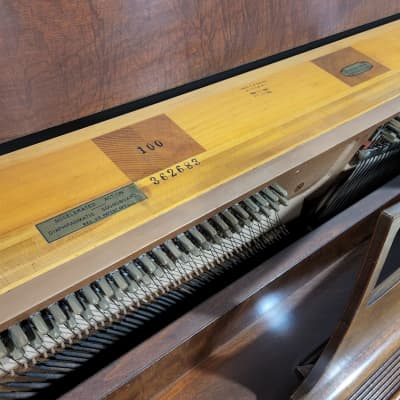 Steinway Model F Walnut Console Upright Piano Manufactured 1959 in Queens, NY image 3