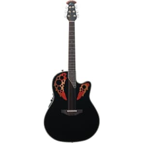 NEW Ovation Custom Elite C2078 AX-5 Deep Contour Acoustic-Electric Guitar Black image 1
