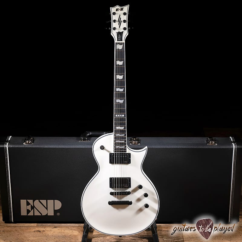 ESP E-II Eclipse EMG Electric Guitar w/ Case – Snow White Satin image 1