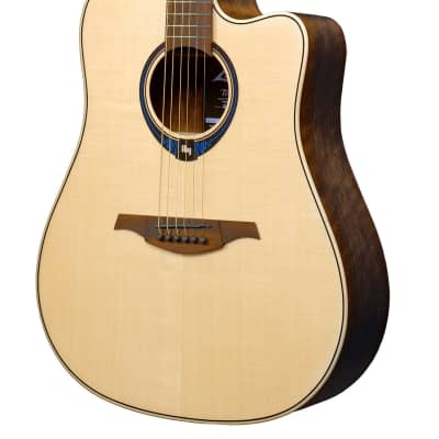 LAG THV20DCE Tramontane Dreadnought Cutaway Acoustic Guitar with Hyvibe image 7