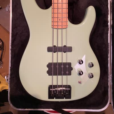Carvin B4 Electric Bass 4 String  with Active Electronics!  AS~New and in Minty.  2005 - Sea Foam Green, Maple, Abalone, Custom Made cap'n Mike Model.  OHSC and all paperwork.  Killer Bass! for sale