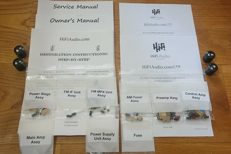 Pioneer SX-1000TD restoration kit filter capacitor repair rebuild fix  			