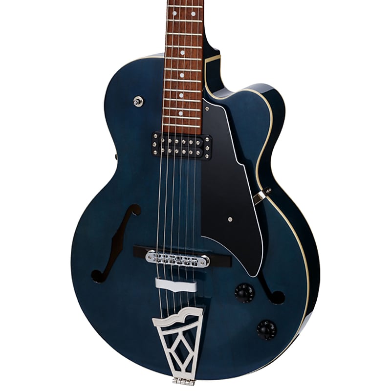 NEW Vox VGA3DTB Trans Blue Archtop Electric Guitar w/ Gig Bag | Reverb