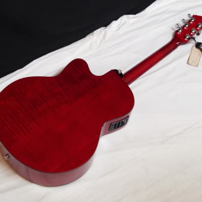 MICHAEL KELLY Series 60 JUMBO Cutaway acoustic electric GUITAR Trans Red w/ CASE - B image 6