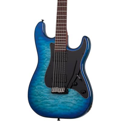 Schecter Traditional Pro with Roasted Maple Fretboard, Transparent Blue Burst image 5