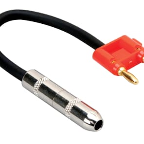 Hosa BNP-116RD 1/4" TS Male to Dual Banana Speaker Cable Adapter - 6"