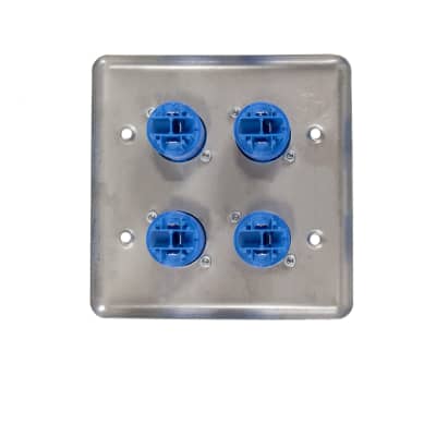 OSP Q-4-4PCA Quad Stainless Steel Wall Plate w/ 4 Powercon A Connectors image 2