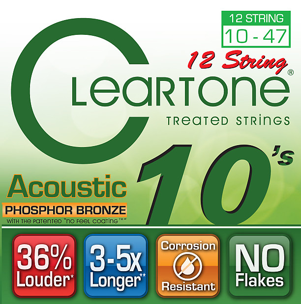Cleartone 7410-12 Phosphor Bronze 12-String Acoustic Guitar Strings - Light (10-47) image 1