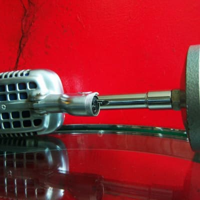 Vintage 1950's Shure 737A crystal super cardioid microphone w period desk stand PROP DISPLAY image 13