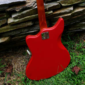 Egmond Model “3V” 1965 Red Vinyl. Electric Guitar.  Made in Holland. Used by most of the 60's Brits image 11