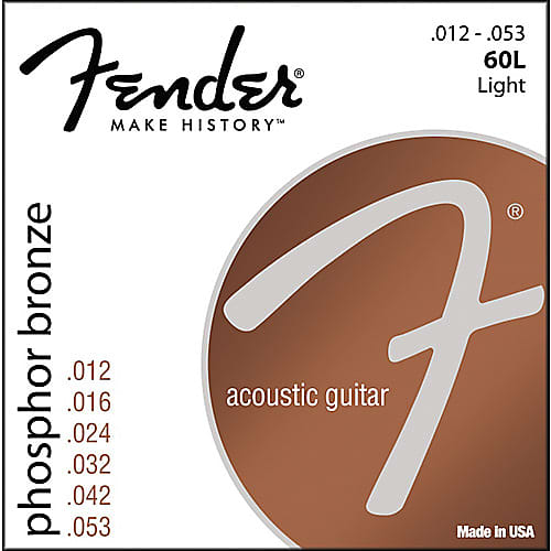 Fender 60L Phosphor Bronze Acoustic Guitar Strings - LIGHT 12-53 image 1