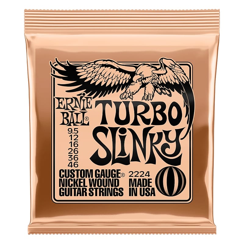 Ernie Ball Turbo Slinky Nickel Wound Electric Guitar Strings 9.5-46 Gauge