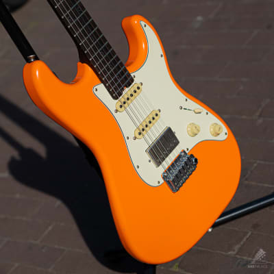 Schecter USA Custom Shop Nick Johnston HSS Atomic Orange Nitro Relic image 4