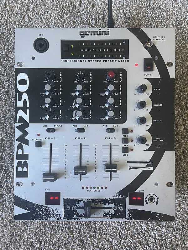 Gemini BPM250 Professional Stereo Preamp Mixer 2000s Reverb