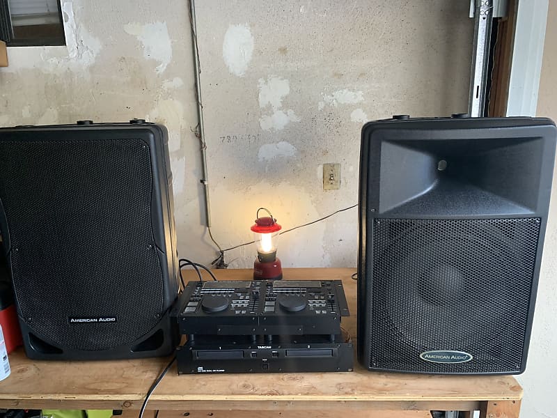 American Audio Powered Outdoor Speakers DLS 15P & XSP15A ( Reverb