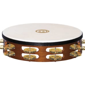 Meinl TAH2B-AB 10" Traditional Wood Tambourine  w/ Double Row Brass Jingles