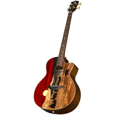 Luna Guitars Vista Bear 4 String Bass Guitar Gloss Natural With Case image 3