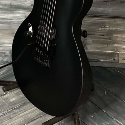 Mint ESP/LTD Left Handed EC-FR Black Metal Electric Guitar- Satin Black image 3