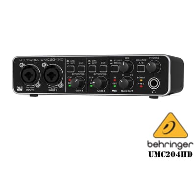 Behringer UMC204HD Audiophile 2x4 24Bit/192 kHz USB Audio/MIDI Interface with Midas Mic Preamplifier image 2