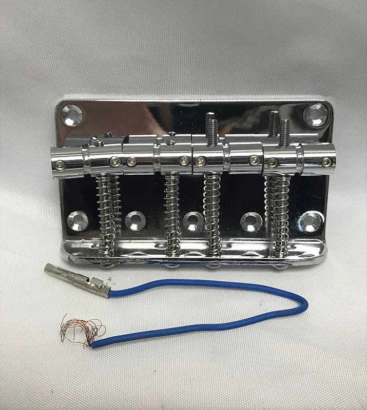 Unknown Vintage Style 4 String Bass Bridge w/ grounding wire image 1