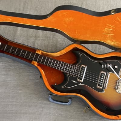 1967 Hagstrom II F-200 Electric Guitar Sunburst + Original Case + Adjustment Tools Made in Sweden Collector Condition image 2