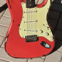 Fender Stratocaster  1960 - a crazy rare original Fiesta Red finished Slab Neck Strat on a budget !