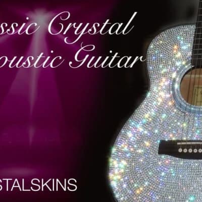 STUNNING Martin Smith W-401E Electro Acoustic Guitar finished in thousands of dazzling crystals. for sale