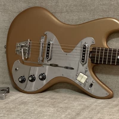 Vintage 1960’s JVC Victor Nivico Astrotone Unitone Model EG-35 Surf Guitar Gold Finish MIJ Japan Teisco Clean! image 21