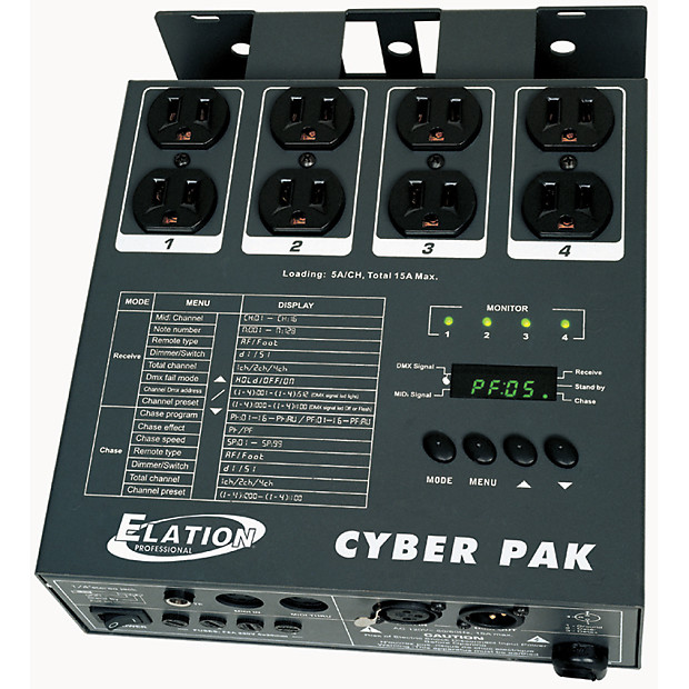Elation CYBER-PAK 4-Channel DMX Midi Dimmer Pack image 1