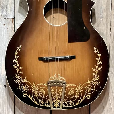 Kool 1930's Kay Kraft Venetian With  Gold Leaf Sunburst, Support Small Business and Buy Indie Music Shops ! for sale