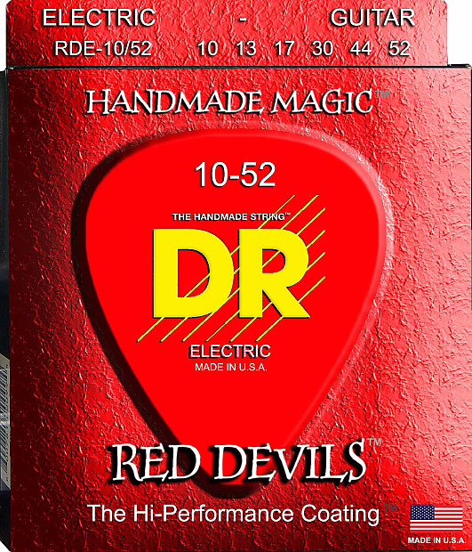 DR RDE-10/52 K3 Red Devil Coated Electric Guitar Strings (10-52) image 1