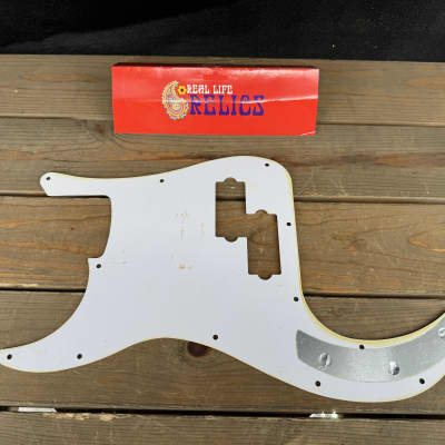 Real Life Relics Aged Precision P Bass® Pickguard Oyster Pearl 3 Ply 13 Hole. (PGAP3) image 3