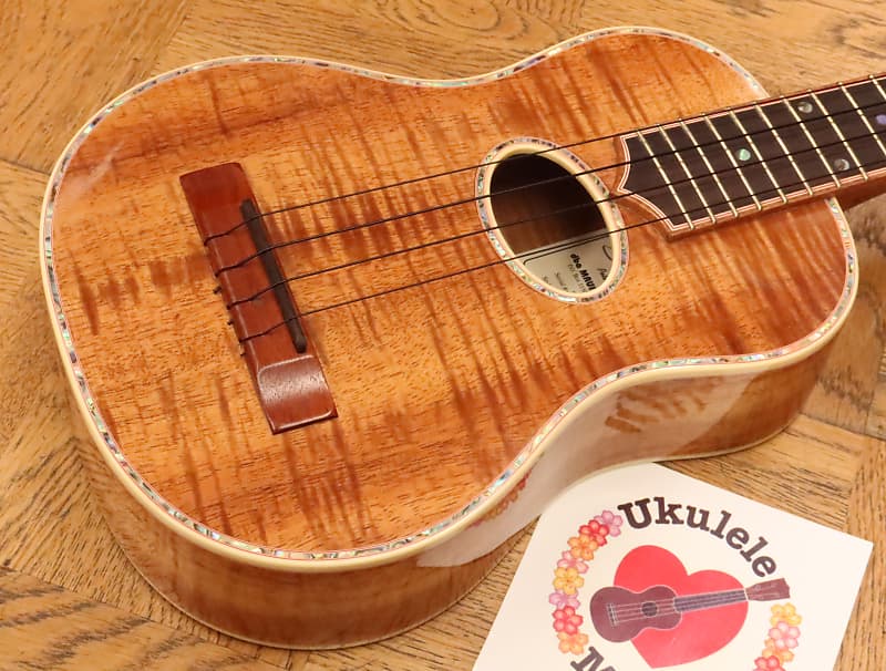 Maui Music Deluxe Curly Koa Concert with Paua Shell Inlay | Reverb UK