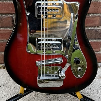 Teisco Sorrento E-10 Offset Electric Guitar 1960’s - Red Burst image 12