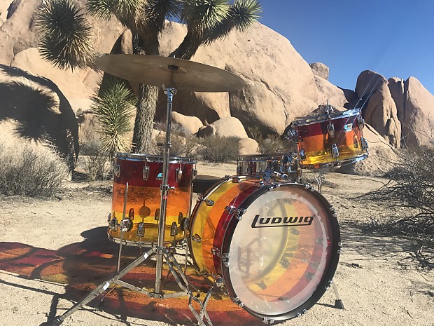 Ludwig Limited Edition Vistalite Reissue Tequila Sunrise Super Classic Outfit 9x13 / 16x16 / 14x22" Drum Set image 4