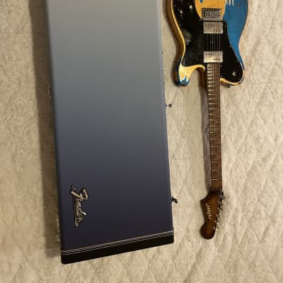 Luthier Built - Fender / JHGW Telecaster Deluxe 2023 - Frost Gold / J Masics Blue Sparkle Super Relic image 3