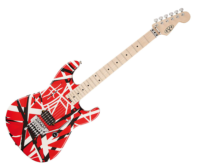 EVH Striped Series Electric Guitar - Red w/Black Stripes image 1