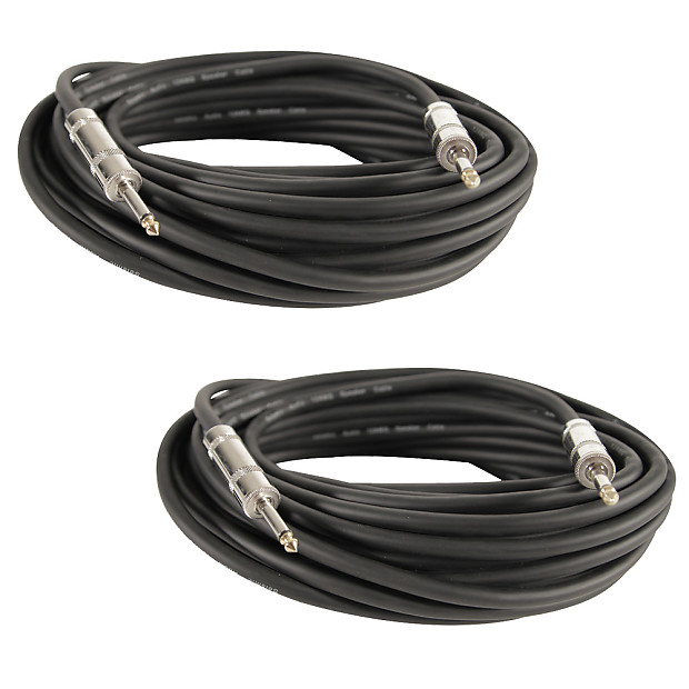 Seismic Audio Q12TW50-2PACK 12-Gauge 2-Conductor 1/4" TRS to 1/4" Speaker Cable - 50' (Pair) image 1