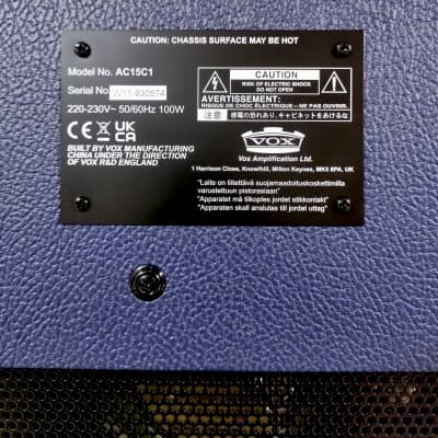 Vox AC15 Custom CC TTBC Limited Edition 1x12” 2025 - Two Tone Blue & Cream image 7