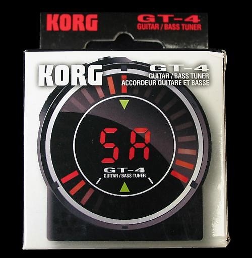 Korg GT-4 Guitar/Bass LED strobe tuner repacked retail box