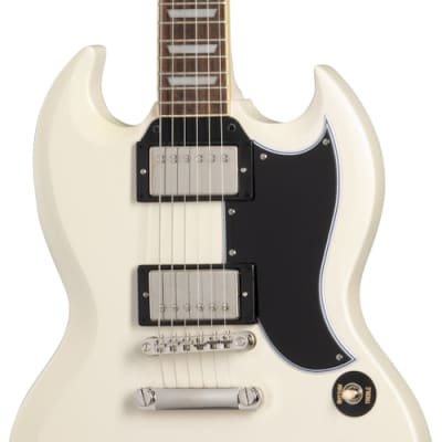Epiphone 1961 Les Paul SG Standard Electric Guitar - Aged Classic White with Hardshell Case image 4