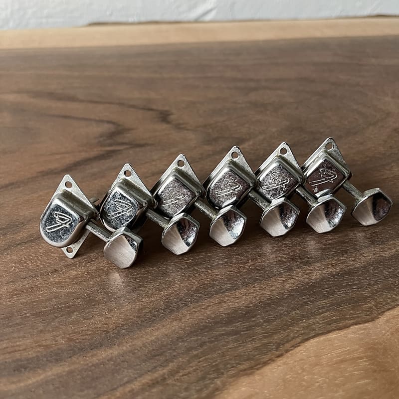 Fender F Logo Tuner Set Vintage Late 60s-70s - Nickel image 1