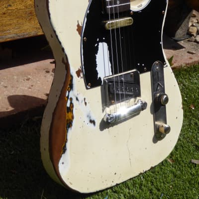 DY Guitars Rick Parfitt / Status Quo tribute white relic tele body PRE-BUILD ORDER image 10
