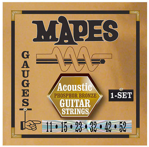 MAPES Phosphor Bronze Acoustic Guitar Strings Light Gauge Reverb UK